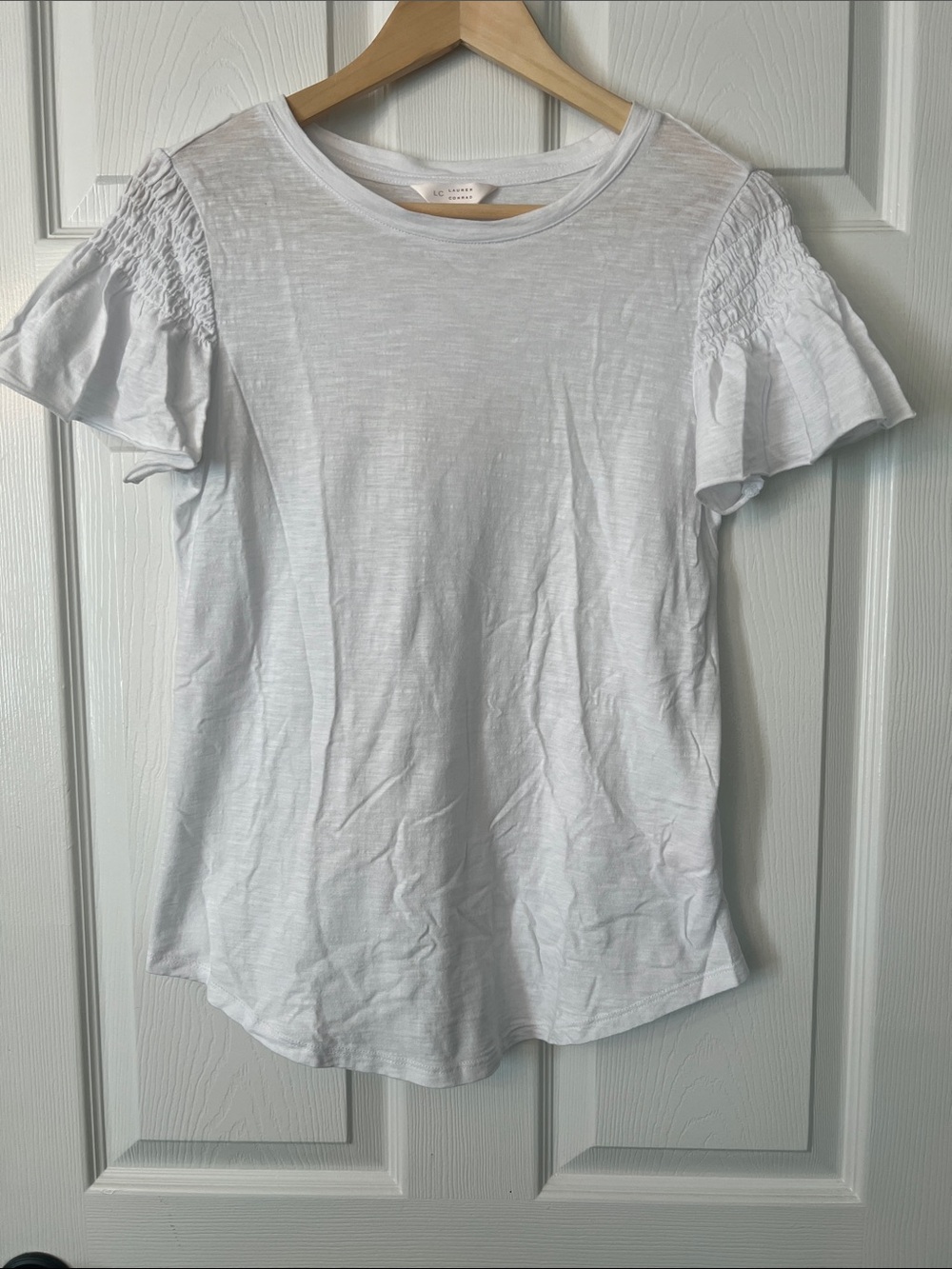 100% Cotton Short Sleeve Tee w/ Smocked Shoulders & Flutter Sleeve (bundle deal)